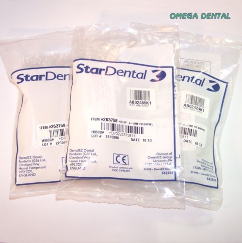 Brand new star hiflo 5 hole fiber optic swivel coupler, 263758, omega dental for sale