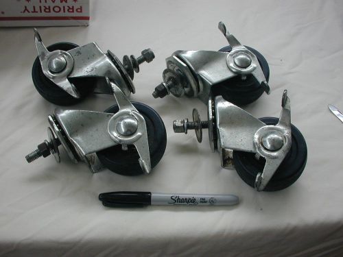 3 inch locking castor wheels set of four ball bearing type. for sale