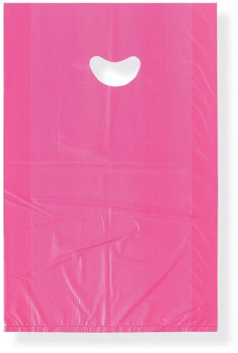 On sale 500 magenta plastic shopping bags w diecut handle 13x3x21 retail party for sale