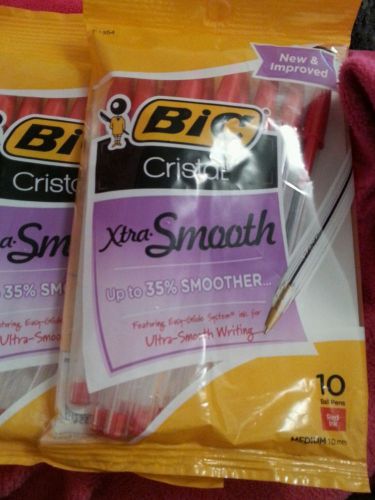 BIC Cristal Xtra Smooth Red Pens -2 Pack - 20 in total