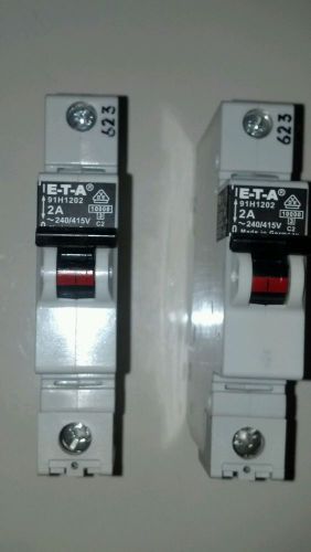 E-T-A 91H1202 2 AMP Circuit Breaker This is for 2 breakers shown in photo.
