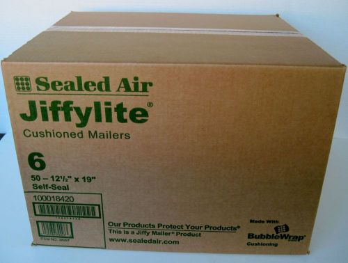 Sealed Air Size 6 Jiffylite Cushioned Mailers 12.5&#034;x19&#034; 50/case 39097 self seal