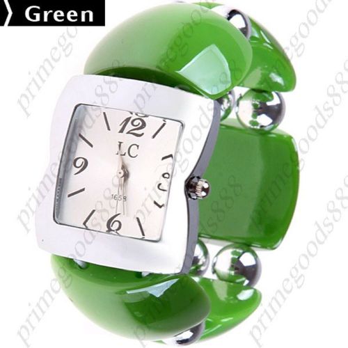 Bracelet Bangle Rectangle Shape Case Face Quartz Wrist Wristwatch Women&#039;s Green