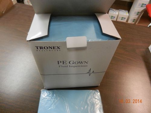 Tronex 6877BH-35 PE Gown Fluid Impervious Blue XL Box of 15