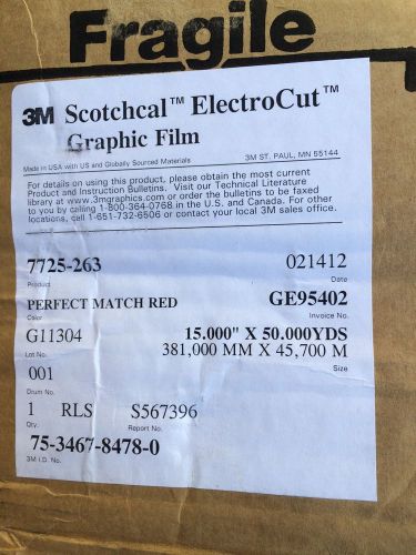 3M SCOTCHCAL ELECTROCUT GRAPHIC FILM - PERFECT MATCH RED - ****NEW****