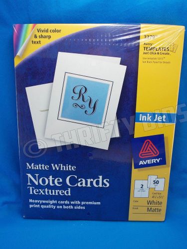 Avery 3379 Note Cards 50 Sets Matte White Textured Heavyweight Inkjet Printer