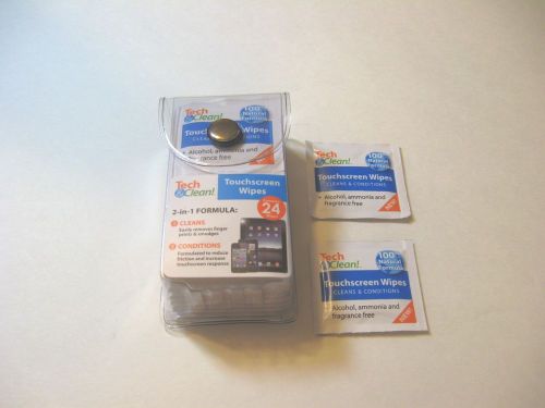 24 Count Individually Wrapped Tech &amp; Clean Touchscreen Pre-Moistened Wipes