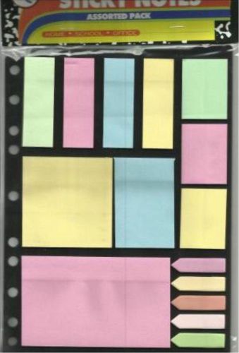 ASSORTED MULTI PACK 275 STICKY NOTES. MEMO PADS FITS RING BINDER INDEX