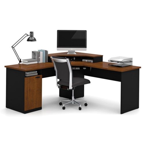 Corner Workstation, Tuscany Brown/Black  desk table office furniture 487747AB