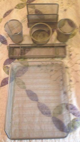 Desk Organizers  Pencil , Paper Clip . Mail And Paper Holders, 6 Piece, Chrome