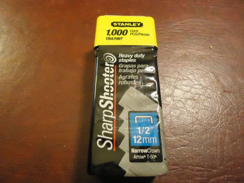 1 Pack of Stanley Sharp Shooter 1/2&#034; 12mm Staples TRA708T Heavy Duty 1000 PCS