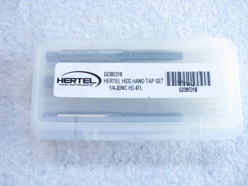 NEW 1/4-20  3pc TAP SET HERTEL TAPER, PLUG AND BOTTOM MADE IN THE USA