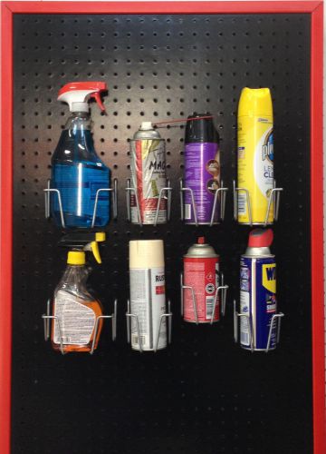 Pegboard can &amp; bottle holders -- wall storage and display hanger for sale