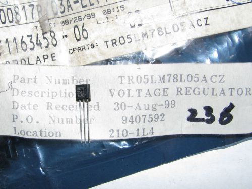 236 MOTOROLA TR05LM78L05ACZ VOLTAGE REGULATORS LM78L05ACZ IC POWER SUPPLY