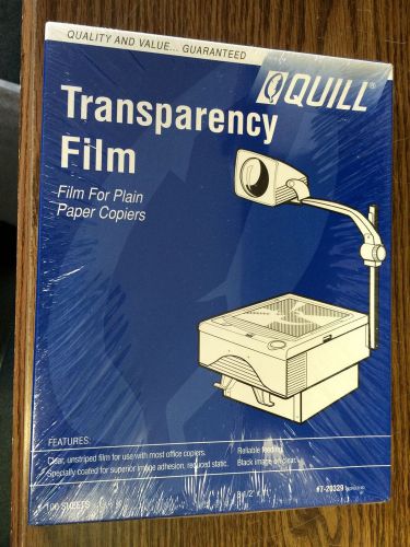 NEW QUILL Transparency Film 100 Sheets -SEALED PACKAGE