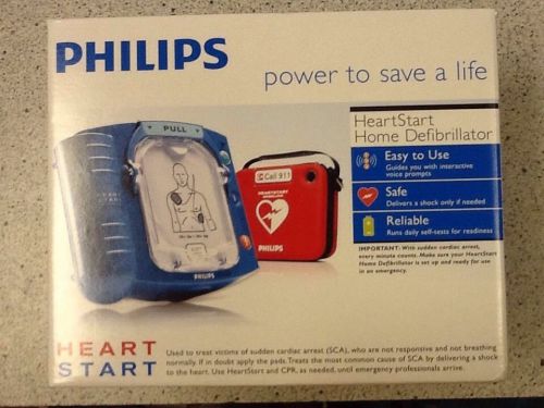New philips heartstart home aed defibrillator + red case m5068a for sale