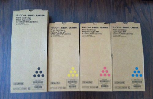 RICOH MP C7501 LOT OF GENUINE TONER 841357 841358 841359 841360