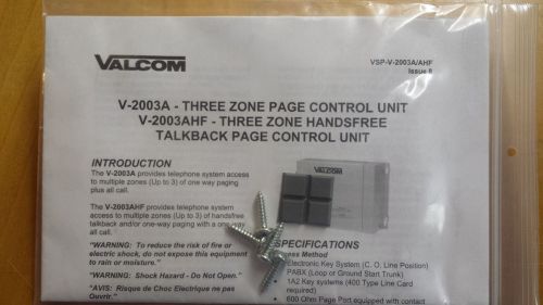 Valcom V-2003A page Control - 3 Zone 1way