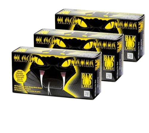 BLACK MAMBA GLOVE 3 Box 100 Nitrile BLK150 3X Large Construction Auto Mechanic