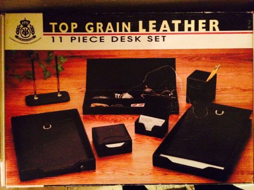 Top Grain 11 Piece Leather Desk Set