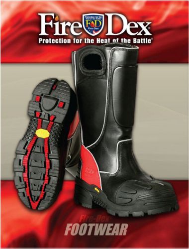 New fire dex fdxl-100 leather firefighting bunker boots size 10.5 medium black for sale