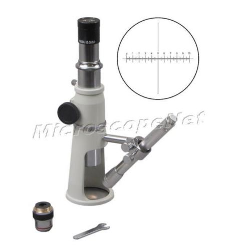 Portable shop measuring 40x microscope with 10x reticle eyepiece for sale
