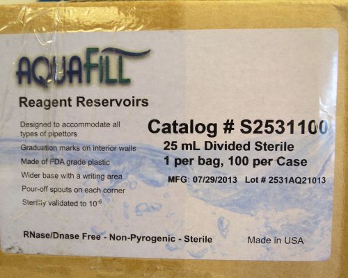 Case/100 AquaFill 25mL 3 Channel Reagent Reservoirs #S2531100