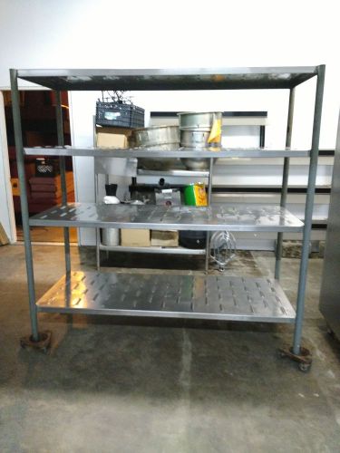Rack with 4 Stainless Shelves  70&#034; x 29 1/2&#034; x 72&#034; #1197