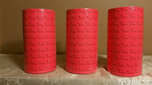 MONARCH FLOURESCENT RED PRICING LABELS 3 SLEEVE LOT = 30 LINES