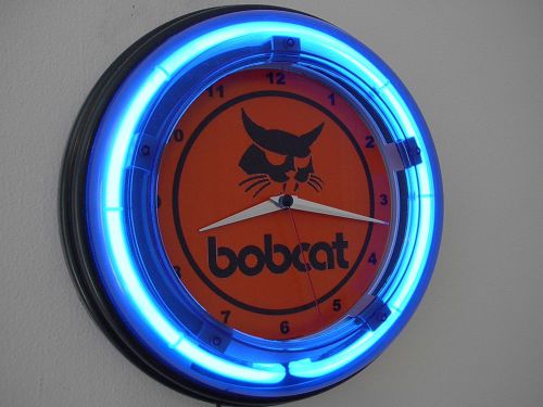 Bobcat Skid Steer Farm Tractor Barn Garage Man Cave Neon Wall Clock Sign