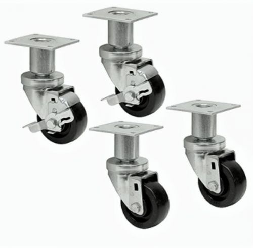Height adjustable plate casters for commercial fryers and appliances 6&#034; to 7&#034; ht for sale