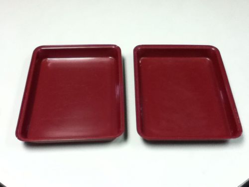 Deli restaurant bar rectangle burgundy serving tray platter bowl set of 2 AB5