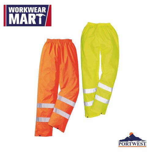 Hi-vis rain pants, reflective tape waterproof work trouser m-3xl, portwest h441 for sale
