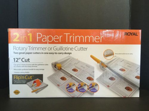 NEW ROYAL 2 in1 Paper Trimmer 12&#034; Cut Rotary Trimmer and Guillotine Cutter