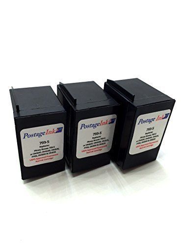 Pitney Bowes 793-5 Red Ink Cartridge 3-Pack for P700, DM100, DM100i &amp; DM200L