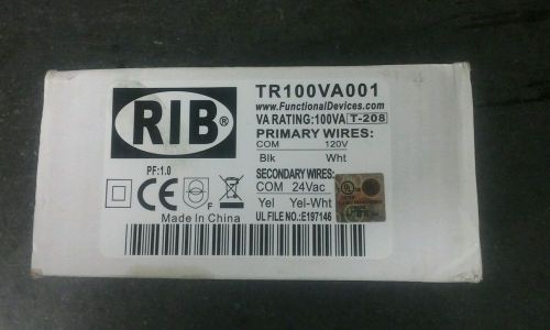 Functional devices inc / rib tr100va001 class 2 transformer, 24vac, 100 va, 1 ph for sale