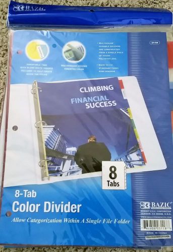 8- Tab Color Divider for use in a binder