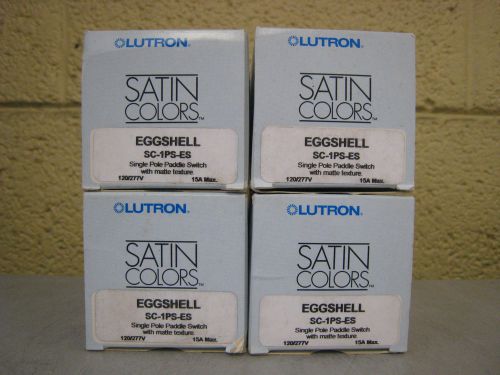 4 New Lutron Diva Satin SC-1PS-ES 1P 15A 120/277V Paddle Switch Eggshell Lot