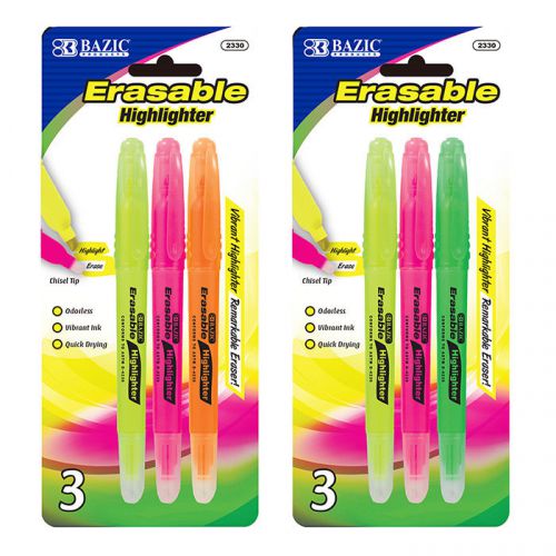 BAZIC Erasable Highlighter (3/Pack)  of-12