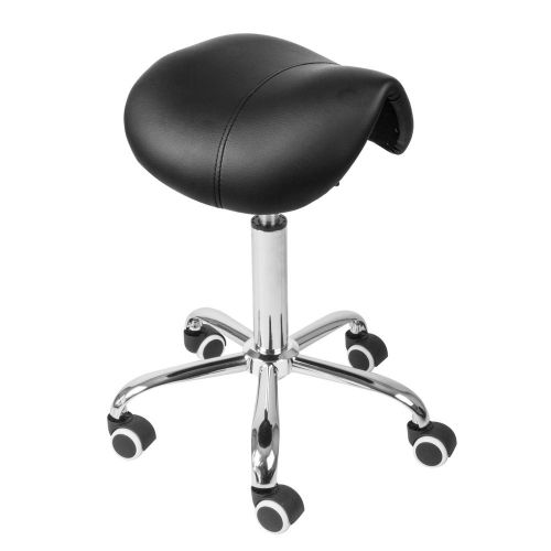 Black Adjustable Tattoo Salon Stool Hydraulic Rolling Chair Facial Massage Spa