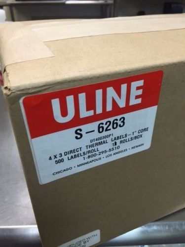U-Line S-6263 White 4 x 3&#034; Desktop Direct Thermal Labels - 11 Rolls - NEW