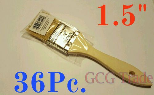 36 of 1.5 inch chip brushes brush 100% pure bristle adhesives paint touchups for sale
