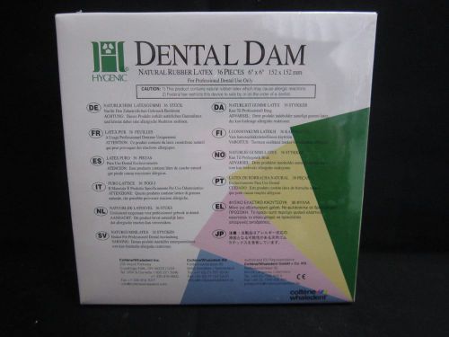Dental Dam Natural Rubber Latex 36 Pieces 6&#034; x 6&#034; Medium Green #H02147