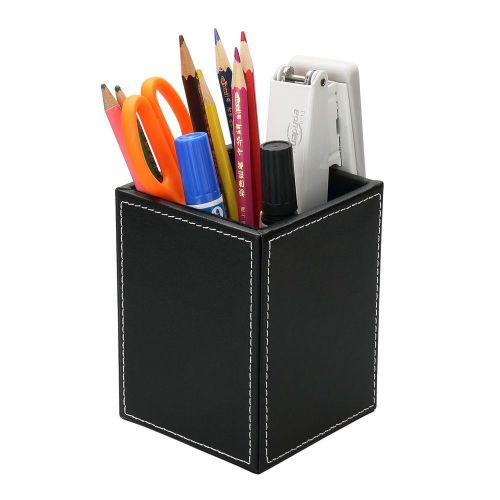 HOMETEK PU Leather Desktop Organizer Storage Box Desk Organizer Square Pen/Pe...