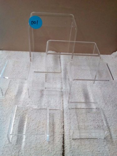 ACRYLIC DISPLAY RISER SET BLEMISHED ASSORTED LOT   7 PCS SET   #001