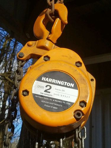 Harrington cf020 manual 2 ton hand chain hoist model # cf4 for sale