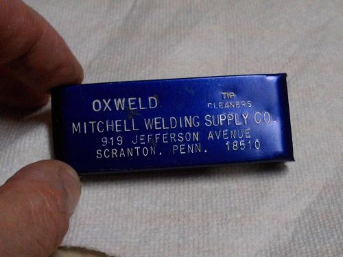 VINTAGE 12 PIECE OXWELD WELDING NOZZLE / TIP CLEANERS  SIZE SCALE ON BACK EXCELL