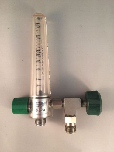 Precision Medical Oxygen Flowmeter 0-15 LPM 8MFA1003PTO w/ 2nd Adapter