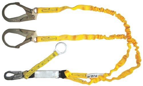 Guardian fall protection 21210 6-foot double leg heavy duty construction lanyard for sale