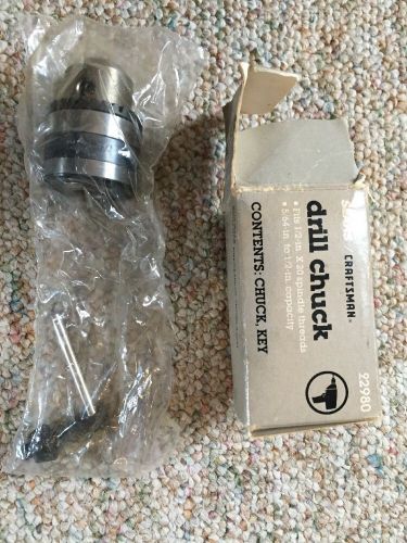 Craftsman 1/2 &#034; x 20 Spindle Drill Chuck With Key  #92980 Rare Tool Sears USA